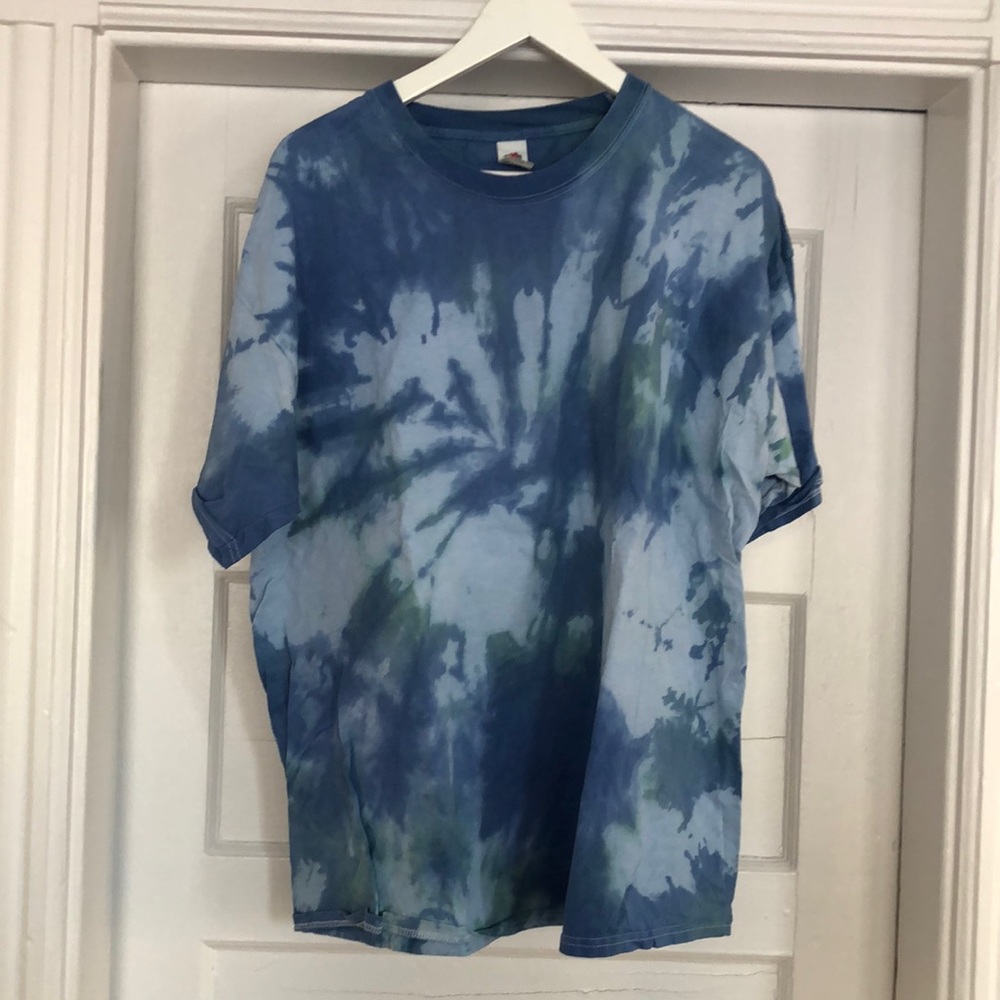 🌸 Fruit of the Loom | Handmade Blue Tie Dye T Shirt
